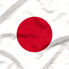 日本国家足球队旗帜 - 白色背景红色圆形